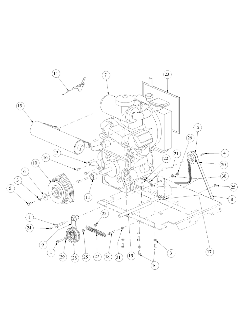 Engine Assembly Kawasaki Diagram and Parts List for M60-KW LC-53BB5GFX750-29HP-DFI-OHV-LC Cub Cadet Lawn Tractor
